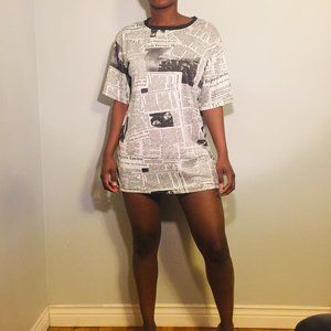 Newsprint Oversized Shirt/Dress